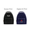 Two EVA Holes Backpacks are displayed: one in black with a logo and one in navy blue with a different logo.