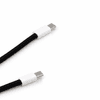 A black charging lanyard with two USB connectors at each end, featuring white accents.