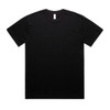 A black oversized tee featuring a crew neckline and short sleeves, with a simple design and a logo.