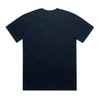 A navy oversized tee with a simple design featuring a logo on the back.