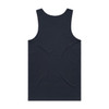 A navy blue singlet featuring a simple design and no visible logos or branding on the back.