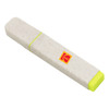 An eco-friendly highlighter in a speckled beige case with a bright yellow tip and a branding logo.