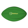 A green 135mm Spyro football with a textured surface and a logo on it.