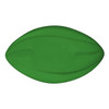 A green 135mm Spyro football with a smooth surface and a slight oval shape, featuring a logo on one side.