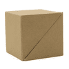 A brown cardboard cube with a diagonal fold, designed for packaging office supplies. It features a simple, unmarked appearance.