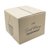 A brown cardboard box featuring a cooler basket design with a logo, showcasing a woven texture.