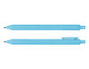 A blue ballpoint pen with a smooth design, featuring a clip for easy attachment. Two pens are displayed.
