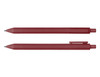 A set of two red ballpoint pens with a smooth finish and clip. Each pen features a tapered design.