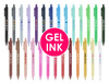 A collection of Virgo Gel Ink Pens in various colours, featuring a mix of vibrant and muted tones with a logo.