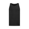 A black men's tank top featuring a sleek design and a small logo at the neckline.