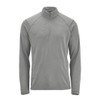 A grey Men's Mesa 1/4 zip pullover with long sleeves and a zip up collar. The pullover features a logo on the front.