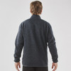 A men's full zip fleece jacket in dark grey, featuring a simple design and a collar. Branding is visible on the jacket.