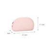 A pink silicone organiser pouch with a rounded shape, featuring dimensions of 21.2cm x 11.7cm x 5cm.