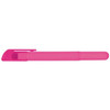 A bright pink wax highlighter with a cap and a textured grip.