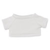 A white short-sleeved top designed for plush toys, featuring a simple round neckline and a soft fabric texture.