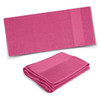 A pink Marina Terry Towel, featuring a smooth texture and a folded design, with a contrasting panel.