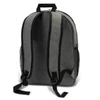 A grey backpack with black straps and mesh side pockets, featuring a sturdy top handle and a sleek design.