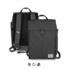 A grey Osprey Arcane Flap Backpack with adjustable straps and a buckle closure, featuring a logo.