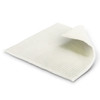 A white dish cloth with a textured surface, slightly folded at one corner. It features a simple, functional design.