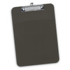 A dark grey clipboard with a silver metal clip and ruler markings along the edges.