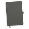 A grey Petros Stone Paper Notebook with a textured cover and an elastic closure. It includes a ribbon bookmark.