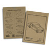 A light brown assembly instruction booklet for a wooden sedan car model, featuring detailed diagrams and step-by-step guidance.