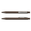 A brown Lancer Pen ReGrind with a sleek design, featuring a silver clip and branding on the side.