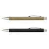 Two Lancer Kraft Pens are displayed: one in a brownish beige and the other in black, both featuring silver accents.