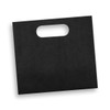 A medium die-cut paper bag in black with a handle, featuring a smooth surface and no visible branding.