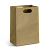 A large, brown die-cut paper bag with a simple top handle design and no visible branding.