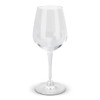A clear, elegant wine glass with a long stem, suitable for various wine types.