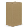 A drink bottle with a brown cardboard packaging, featuring a simple design and a logo.