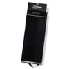 A black terry golf towel with a hanging loop and a logo. Ideal for keeping equipment clean and dry.