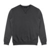 A unisex sweatshirt in dark grey, featuring a crew neckline and long sleeves. It has a logo present.