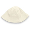 A cream-coloured Byron bucket hat with a broad brim and a simple design, featuring a logo.