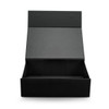 A medium black magnetic lid gift box with a spacious open interior and compartmental sections.