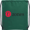 A green drawstring sportspack with a black logo. Ideal for carrying small items.