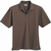 Brown short sleeve polo shirt for men, featuring a classic collar and a logo on the side.
