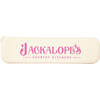 A light-coloured cutlery case with a logo on the front, featuring the brand name in pink.