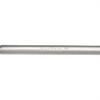A stainless steel straw in silver, featuring a branding logo, designed for reusable drinking.