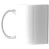 A white ceramic mug with a smooth finish and a handle, presented in a folded box.