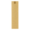A brown cardboard packaging sleeve with a cut-out at the top, designed to hold a pen or similar item.