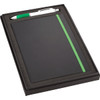 A gift set featuring a black JB1001 journal with a green elastic band and a silver Nash pen, presented in a stylish box.