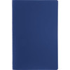 A navy blue Solid Saddlestitch Bound JournalBook featuring a smooth cover and a logo on the front.