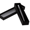 A silver ballpoint pen featured in an open black gift box with a sleek design.