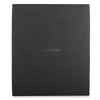 A black gift box containing the Scriptura Notebook Gift Set, featuring a branding logo on the front.