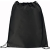 A large drawstring sportspack in black with a cinch closure and reinforced corners. It features a logo on the front.
