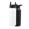 A drink bottle kit featuring a white and a black 950ml vacuum bottle with lids and a logo.
