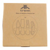 A bamboo cheese set with glass and bamboo utensils, packaged in a brown box with a logo and illustrations.