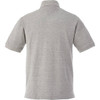 A grey men's short sleeve polo shirt featuring a collar and a logo.